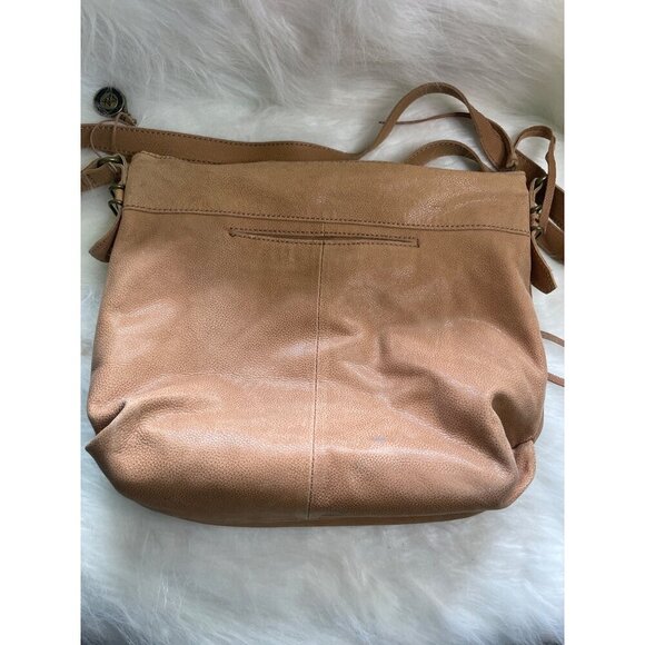 Saks Brown Leather Crossbody Bag With Adjustable Strap & Front Zipper Pocket - Picture 5 of 11